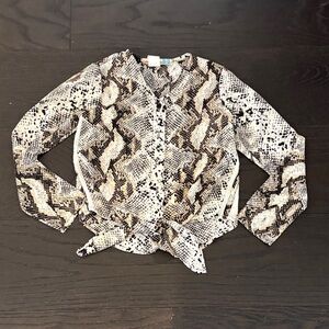 Vintage Havana Black and White Snakeskin Button Down Shirt